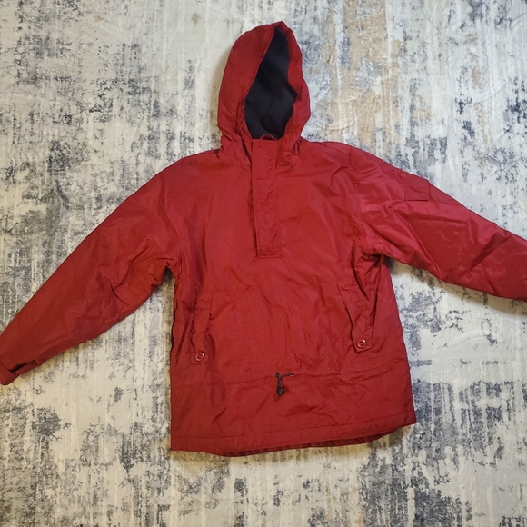Vintage GAP Women's Red Fleece Lined Anorak Pullover Jacket sz Medium - Picture 15 of 16
